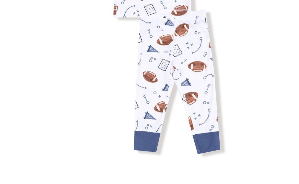 NEW ANGEL DEAR boys long sleeve loungewear set in touchdown time navy